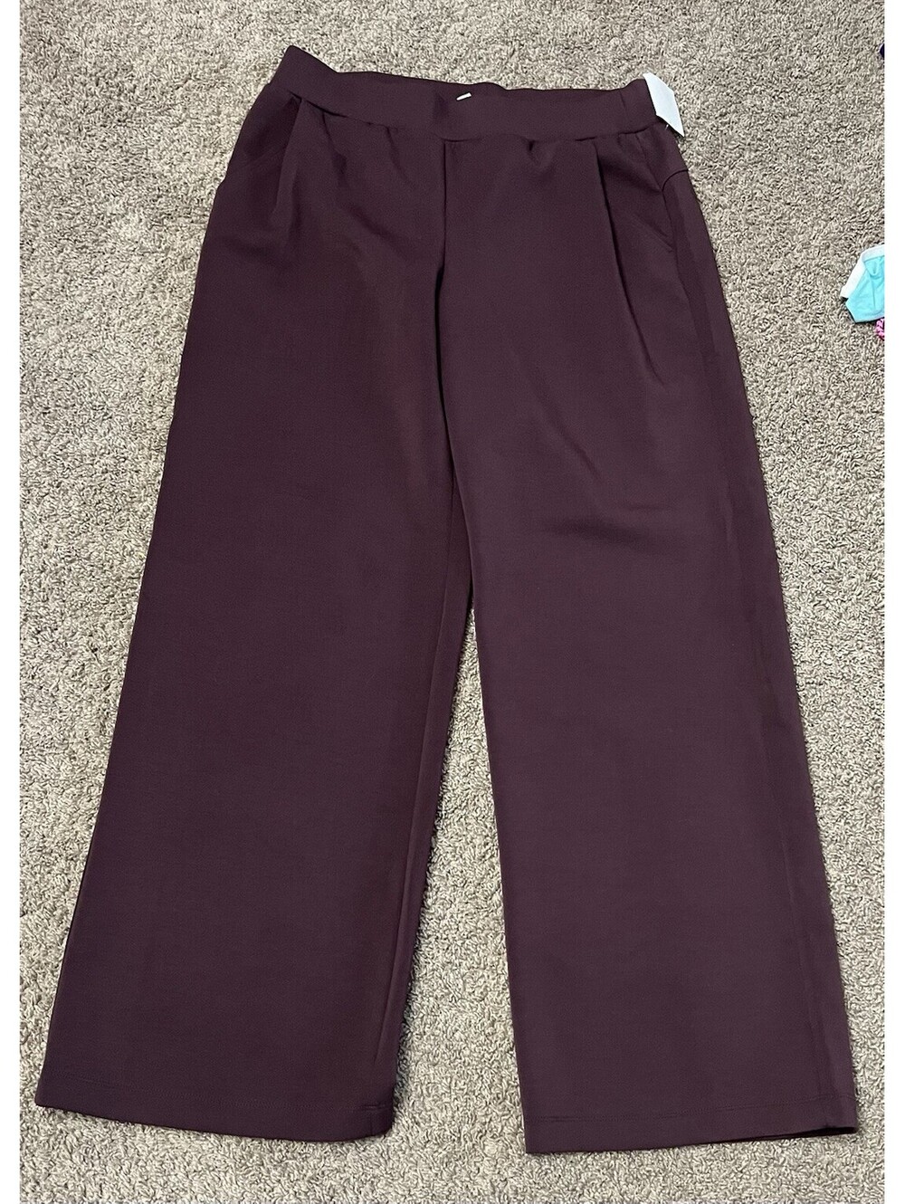 ZELLA Luxe Wide Leg Pants Burgundy Wine Size Large